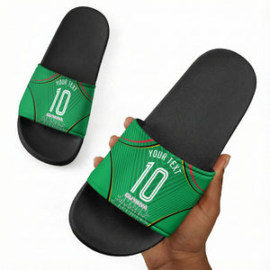 Personalized Guyana Cricket Amazon Warriors Slide Sandals Modern Geometric Sports Fan