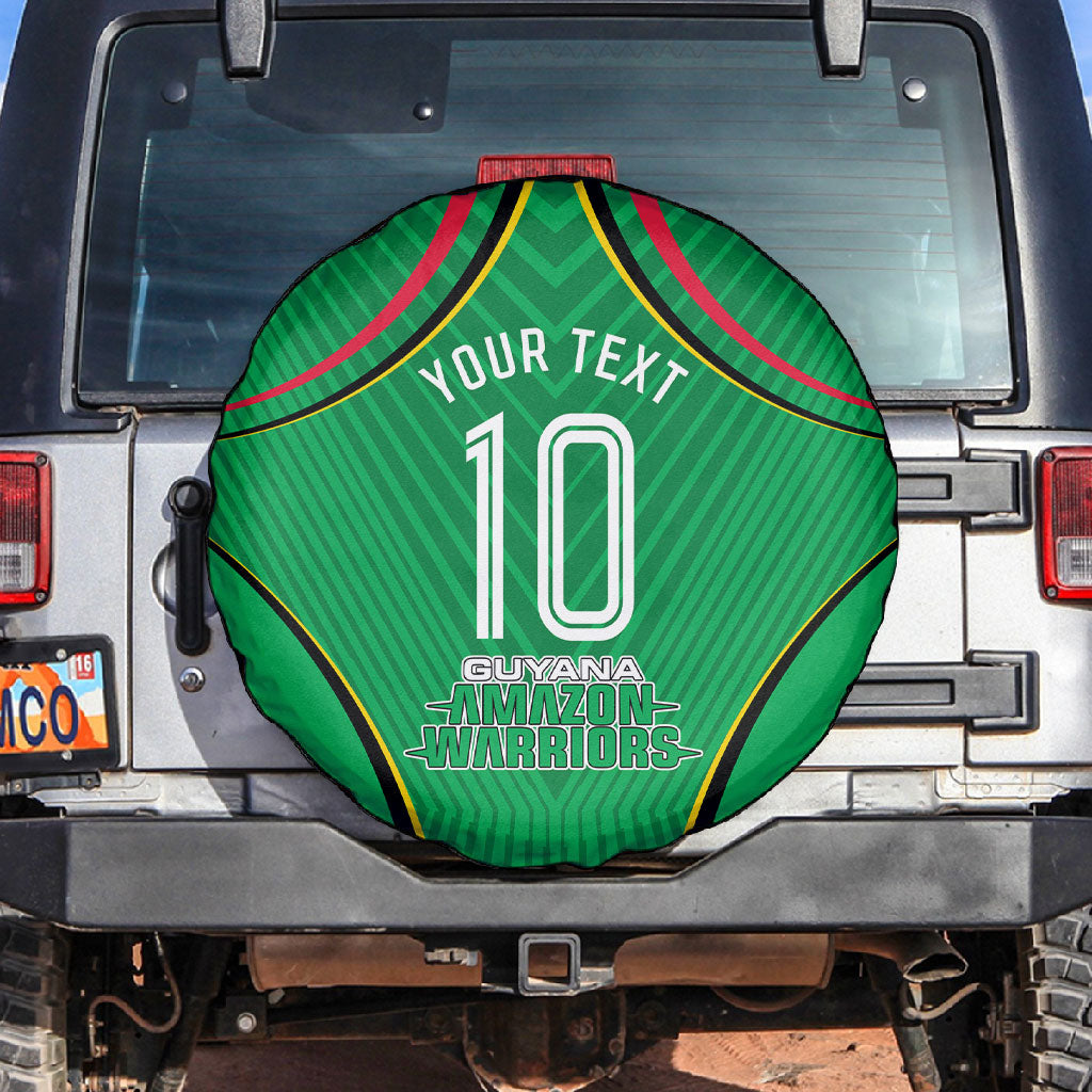 Personalized Guyana Cricket Amazon Warriors Spare Tire Cover Modern Geometric Sports Fan