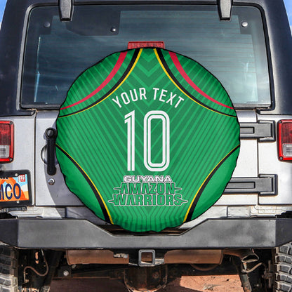 Personalized Guyana Cricket Amazon Warriors Spare Tire Cover Modern Geometric Sports Fan