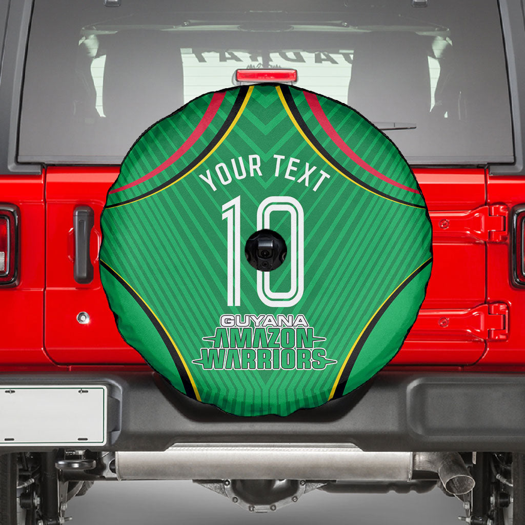 Personalized Guyana Cricket Amazon Warriors Spare Tire Cover Modern Geometric Sports Fan