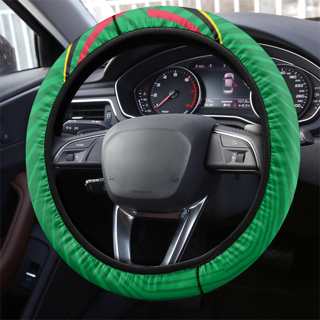 Guyana Cricket Amazon Warriors Steering Wheel Cover Modern Geometric Sports Fan