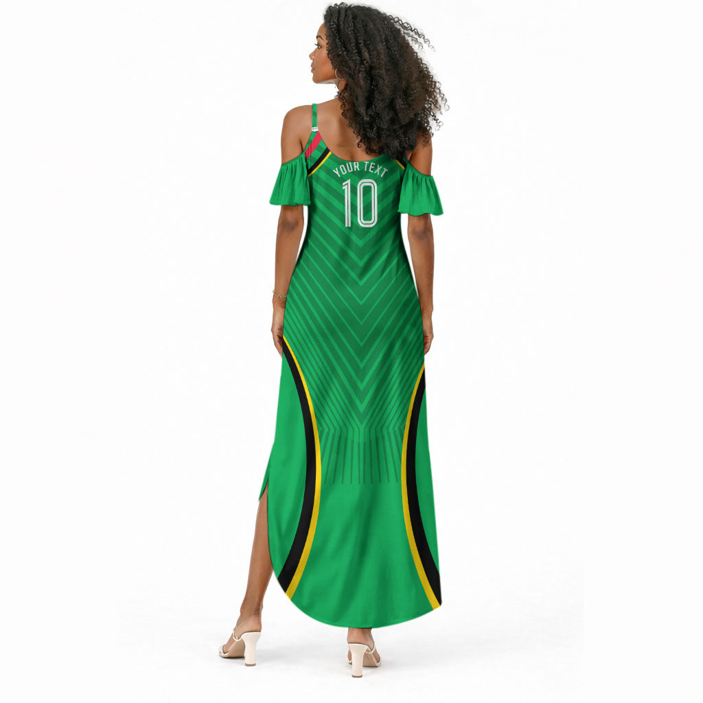 Personalized Guyana Cricket Amazon Warriors Summer Maxi Dress Modern Geometric Sports Fan