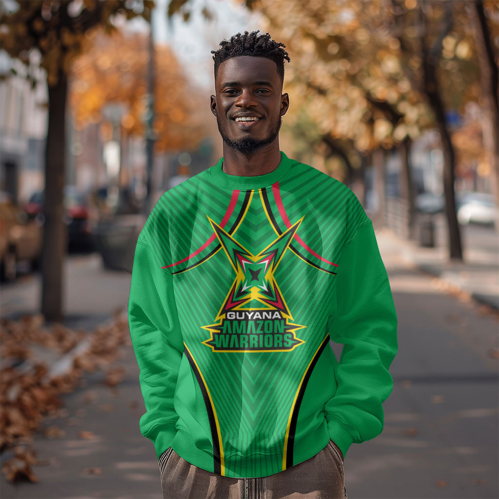 Personalized Guyana Cricket Amazon Warriors Sweatshirt Modern Geometric Sports Fan