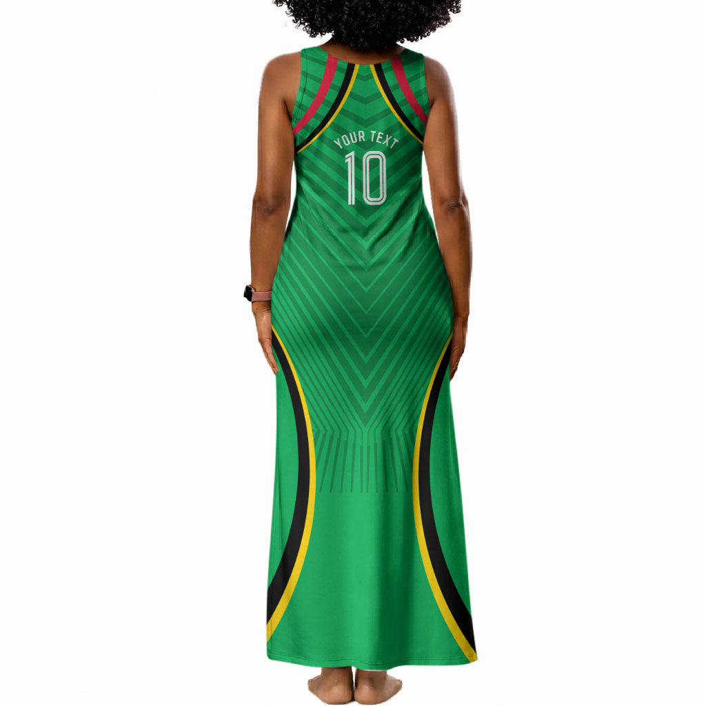 Personalized Guyana Cricket Amazon Warriors Tank Maxi Dress Modern Geometric Sports Fan