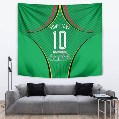 Personalized Guyana Cricket Amazon Warriors Tapestry Modern Geometric Sports Fan