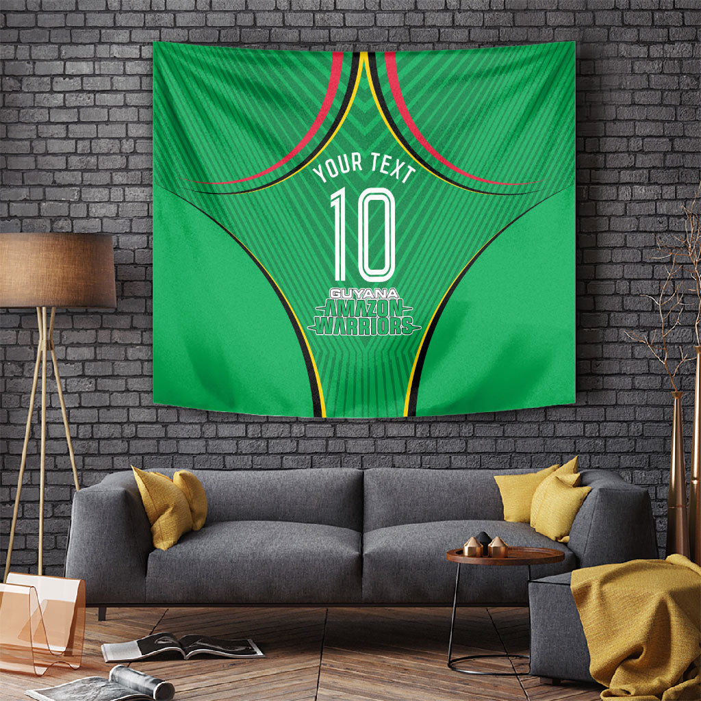 Personalized Guyana Cricket Amazon Warriors Tapestry Modern Geometric Sports Fan