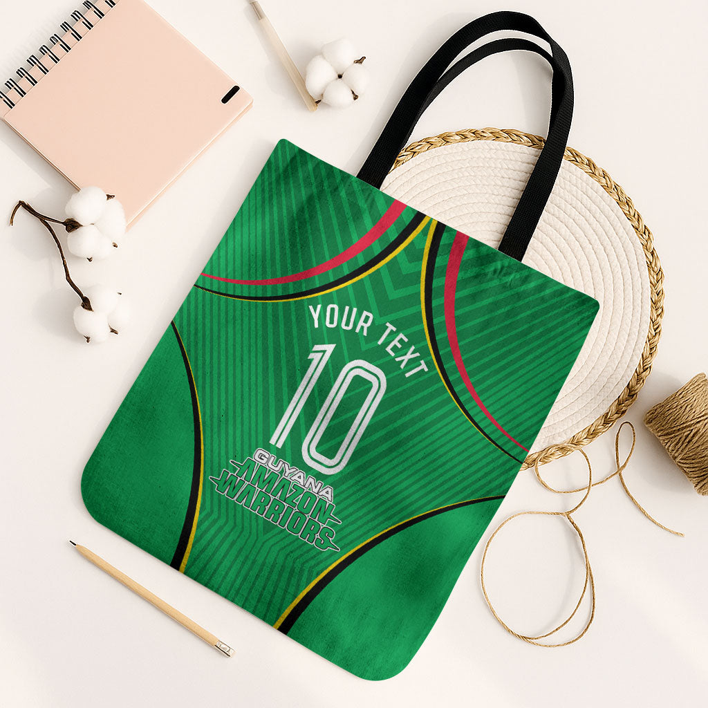 Personalized Guyana Cricket Amazon Warriors Tote Bag Modern Geometric Sports Fan