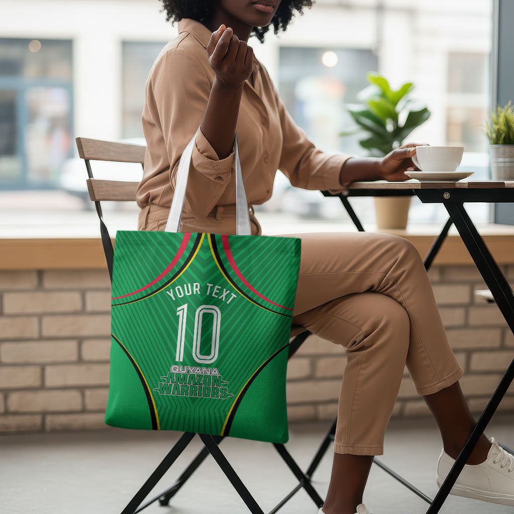 Personalized Guyana Cricket Amazon Warriors Tote Bag Modern Geometric Sports Fan