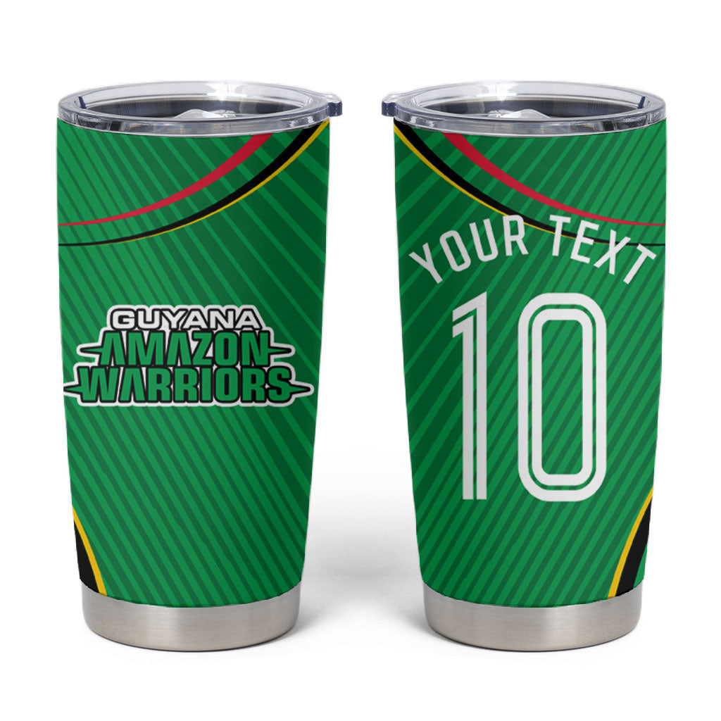 Personalized Guyana Cricket Amazon Warriors Tumbler Cup Modern Geometric Sports Fan