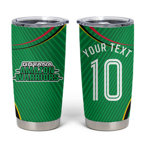 Personalized Guyana Cricket Amazon Warriors Tumbler Cup Modern Geometric Sports Fan