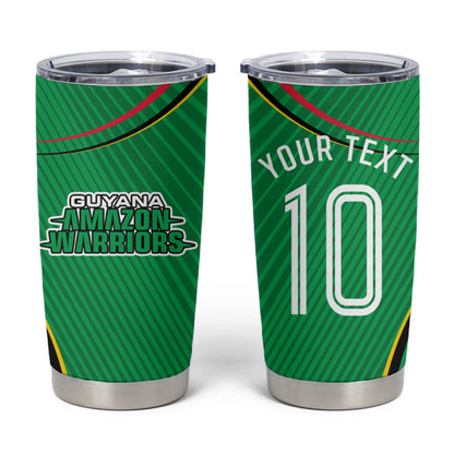 Personalized Guyana Cricket Amazon Warriors Tumbler Cup Modern Geometric Sports Fan