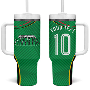 Personalized Guyana Cricket Amazon Warriors Tumbler With Handle Modern Geometric Sports Fan
