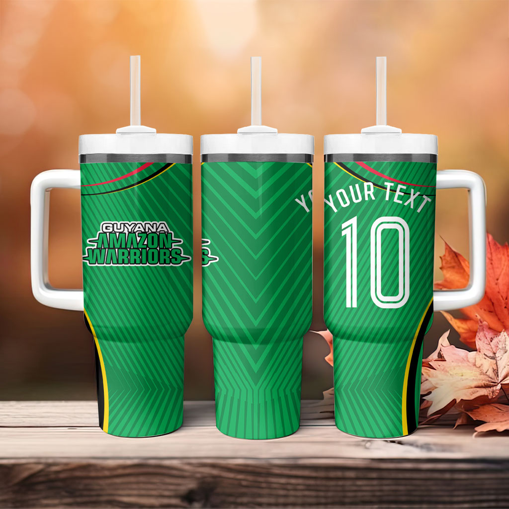 Personalized Guyana Cricket Amazon Warriors Tumbler With Handle Modern Geometric Sports Fan