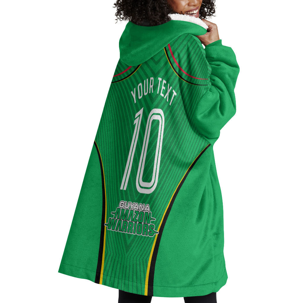 Personalized Guyana Cricket Amazon Warriors Wearable Blanket Hoodie Modern Geometric Sports Fan