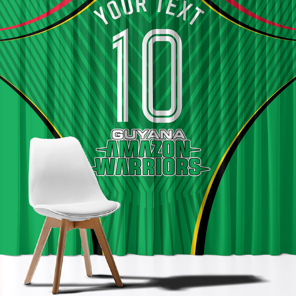 Personalized Guyana Cricket Amazon Warriors Window Curtain Modern Geometric Sports Fan