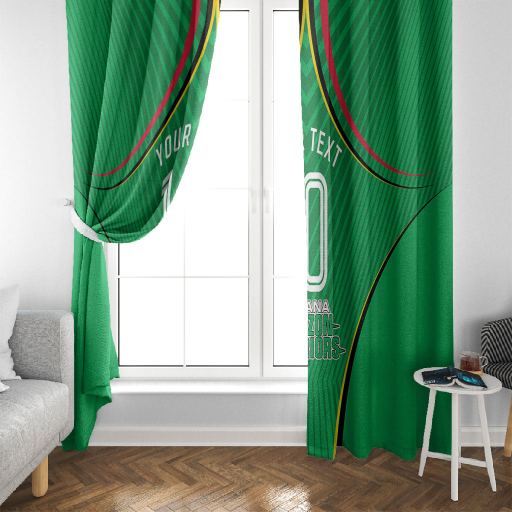 Personalized Guyana Cricket Amazon Warriors Window Curtain Modern Geometric Sports Fan