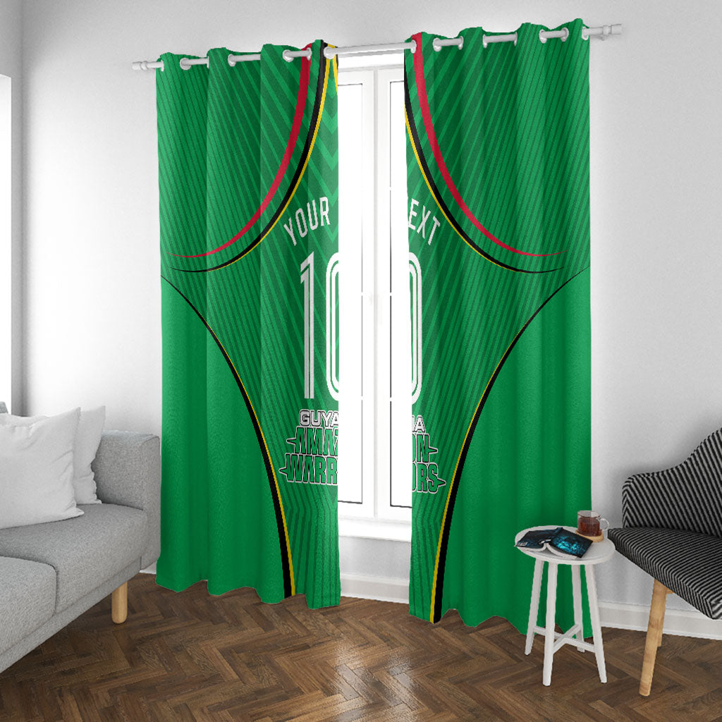 Personalized Guyana Cricket Amazon Warriors Window Curtain Modern Geometric Sports Fan