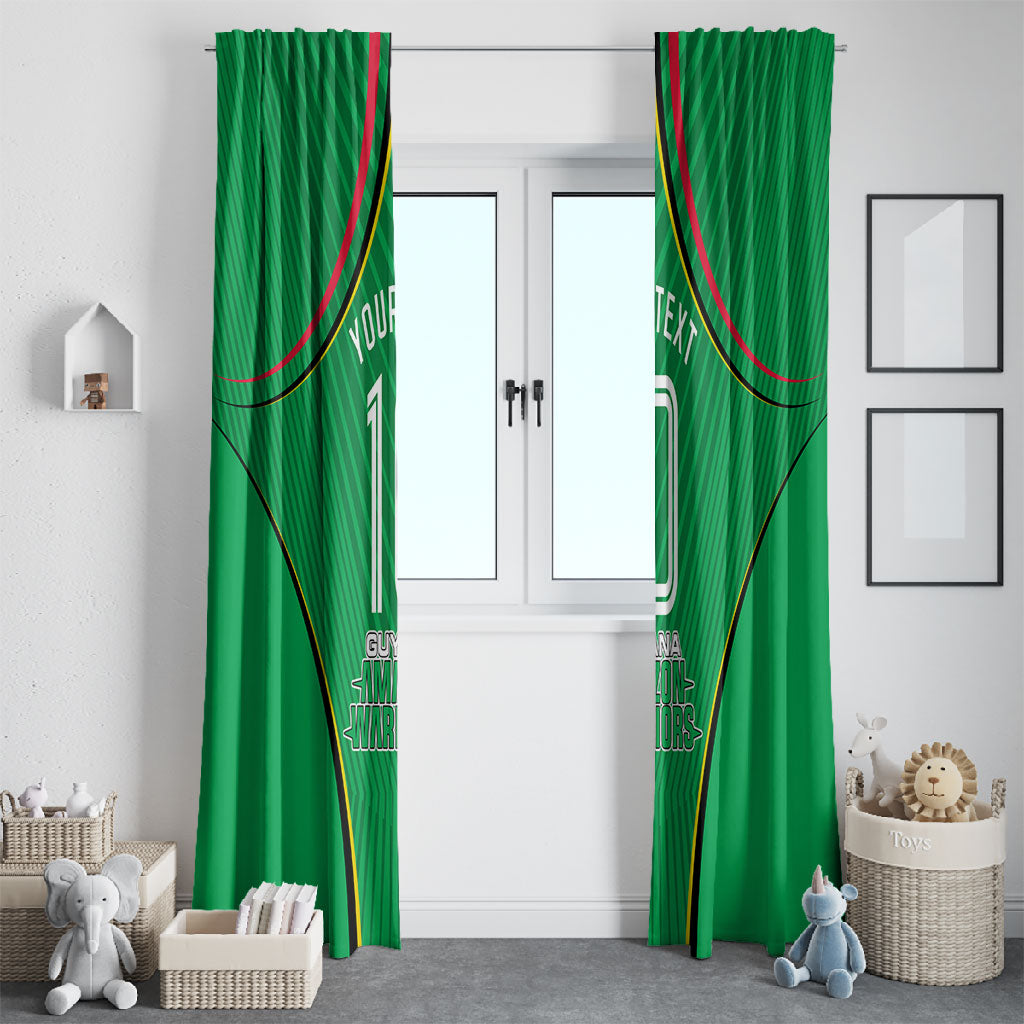Personalized Guyana Cricket Amazon Warriors Window Curtain Modern Geometric Sports Fan
