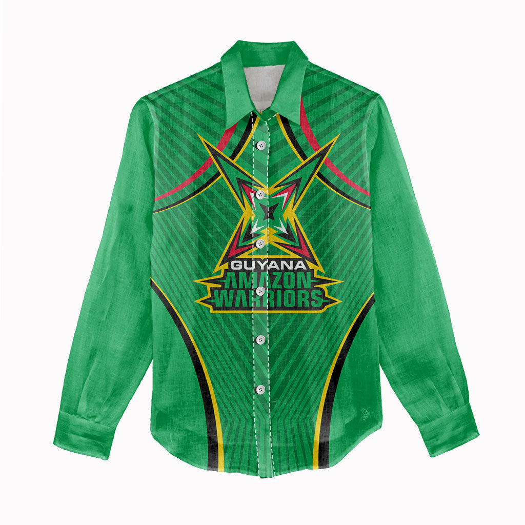 Personalized Guyana Cricket Amazon Warriors Women Casual Shirt Modern Geometric Sports Fan