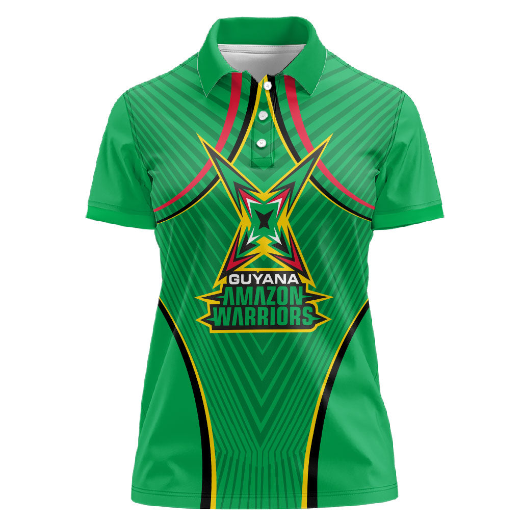Personalized Guyana Cricket Amazon Warriors Women Polo Shirt Modern Geometric Sports Fan