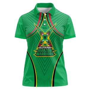 Personalized Guyana Cricket Amazon Warriors Women Polo Shirt Modern Geometric Sports Fan
