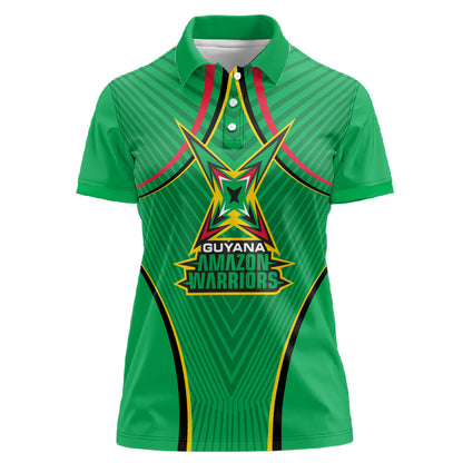 Personalized Guyana Cricket Amazon Warriors Women Polo Shirt Modern Geometric Sports Fan