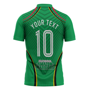 Personalized Guyana Cricket Amazon Warriors Zipper Polo Shirt Modern Geometric Sports Fan