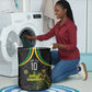 Personalized Jamaica Kingsmen Laundry Basket Caribbean Cricket Royal Warrior King Mascot