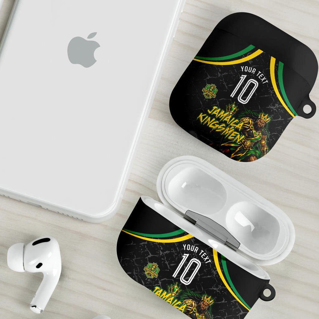 Personalized Jamaica Kingsmen AirPods Case Caribbean Cricket Royal Warrior King Mascot
