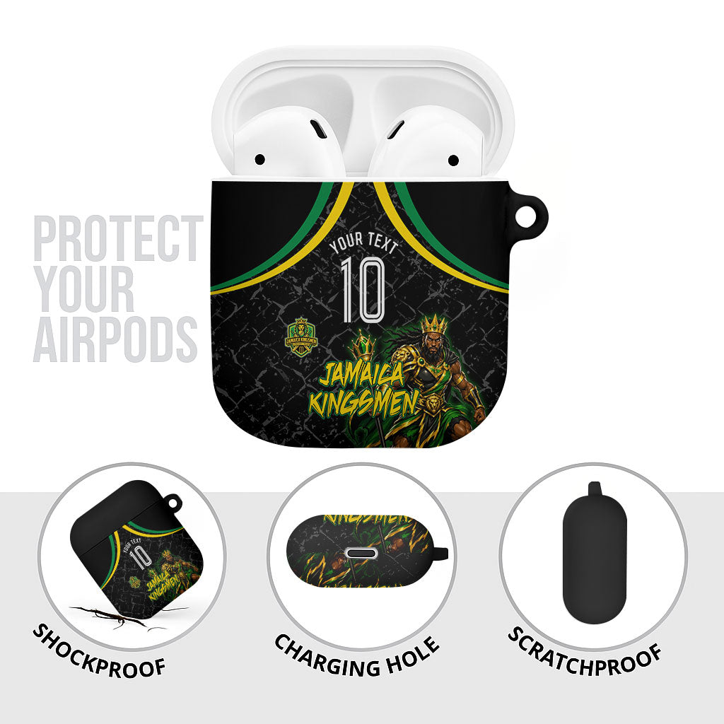 Personalized Jamaica Kingsmen AirPods Case Caribbean Cricket Royal Warrior King Mascot