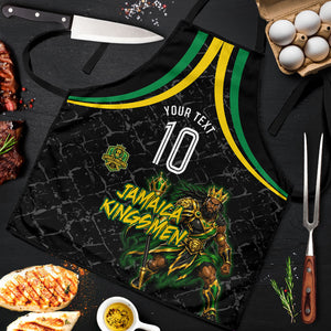 Personalized Jamaica Kingsmen Apron Caribbean Cricket Royal Warrior King Mascot