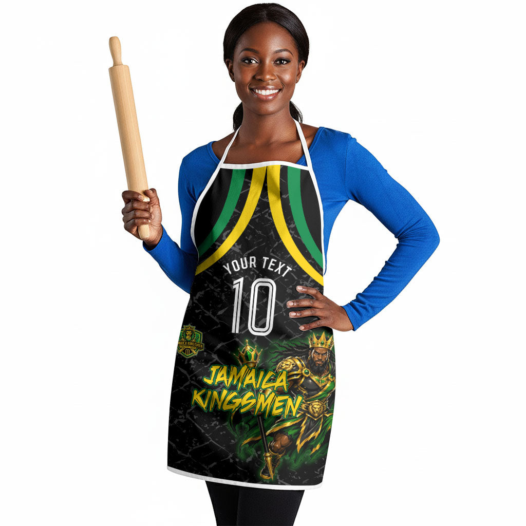 Personalized Jamaica Kingsmen Apron Caribbean Cricket Royal Warrior King Mascot