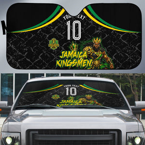 Personalized Jamaica Kingsmen Auto Sun Shade Caribbean Cricket Royal Warrior King Mascot