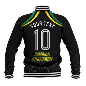 Personalized Jamaica Kingsmen Baseball Jacket Caribbean Cricket Royal Warrior King Mascot