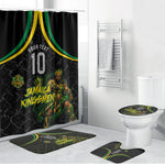 Personalized Jamaica Kingsmen Bathroom Set Caribbean Cricket Royal Warrior King Mascot