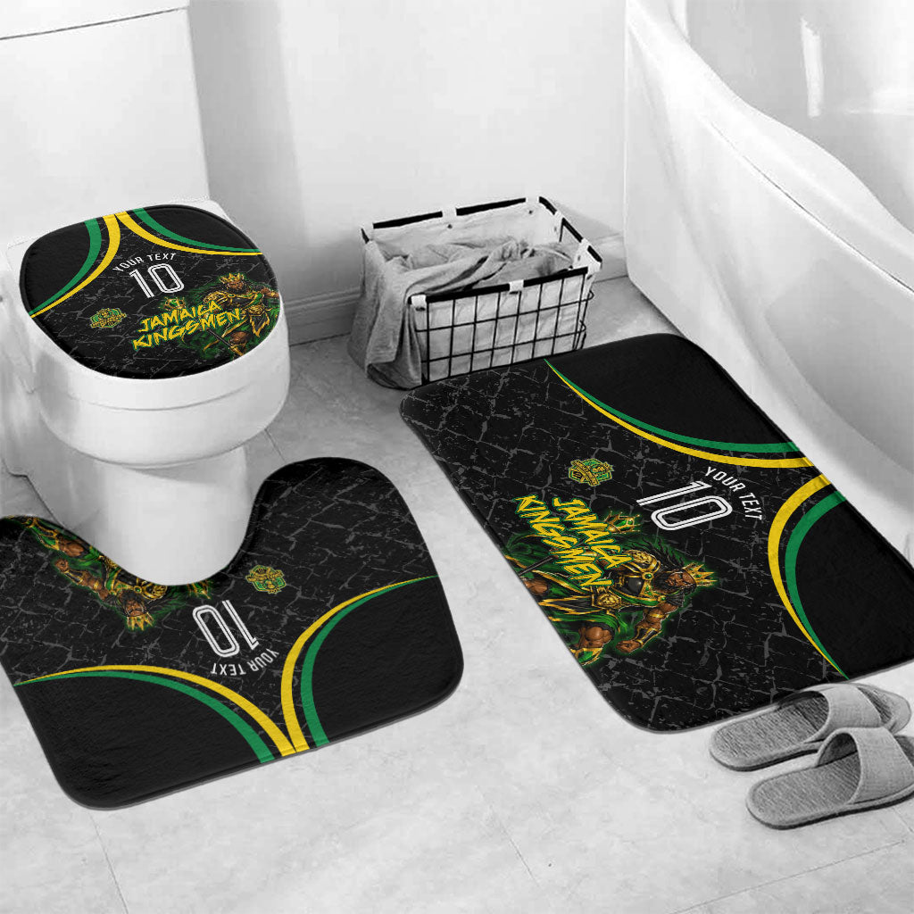 Personalized Jamaica Kingsmen Bathroom Set Caribbean Cricket Royal Warrior King Mascot