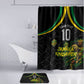 Personalized Jamaica Kingsmen Bathroom Set Caribbean Cricket Royal Warrior King Mascot