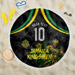 Personalized Jamaica Kingsmen Beach Blanket Caribbean Cricket Royal Warrior King Mascot