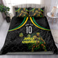 Personalized Jamaica Kingsmen Bedding Set Caribbean Cricket Royal Warrior King Mascot