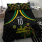 Personalized Jamaica Kingsmen Bedding Set Caribbean Cricket Royal Warrior King Mascot
