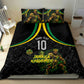 Personalized Jamaica Kingsmen Bedding Set Caribbean Cricket Royal Warrior King Mascot