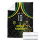 Personalized Jamaica Kingsmen Blanket Caribbean Cricket Royal Warrior King Mascot