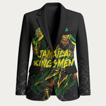 Personalized Jamaica Kingsmen Blazer Caribbean Cricket Royal Warrior King Mascot