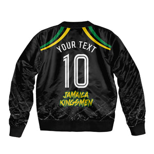 Personalized Jamaica Kingsmen Bomber Jacket Caribbean Cricket Royal Warrior King Mascot