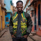 Personalized Jamaica Kingsmen Bomber Jacket Caribbean Cricket Royal Warrior King Mascot