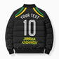 Personalized Jamaica Kingsmen Bomber Puffer Jacket Caribbean Cricket Royal Warrior King Mascot