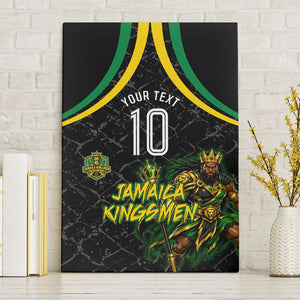 Personalized Jamaica Kingsmen Canvas Wall Art Caribbean Cricket Royal Warrior King Mascot