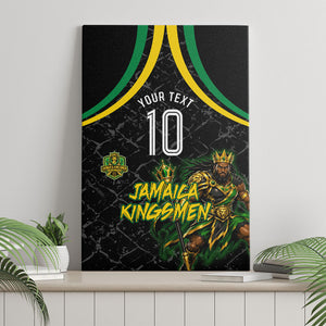 Personalized Jamaica Kingsmen Canvas Wall Art Caribbean Cricket Royal Warrior King Mascot