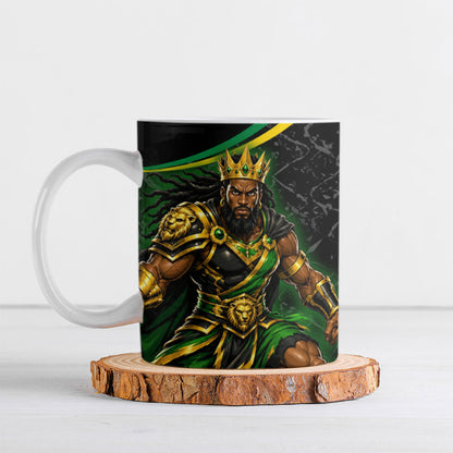 Personalized Jamaica Kingsmen Ceramic Mug Caribbean Cricket Royal Warrior King Mascot