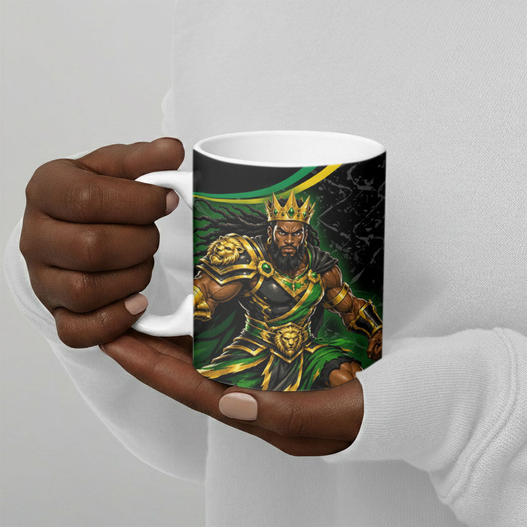 Personalized Jamaica Kingsmen Ceramic Mug Caribbean Cricket Royal Warrior King Mascot